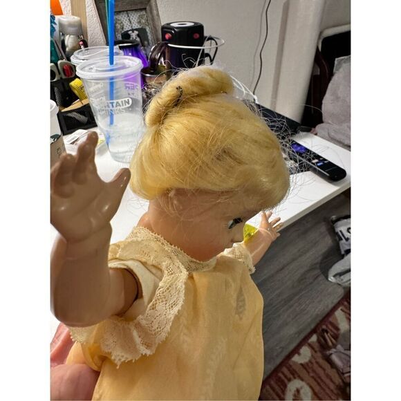 Vintage Doll Toni leather shoes dress under liner eyes work legs work 14 inch - Picture 7 of 15